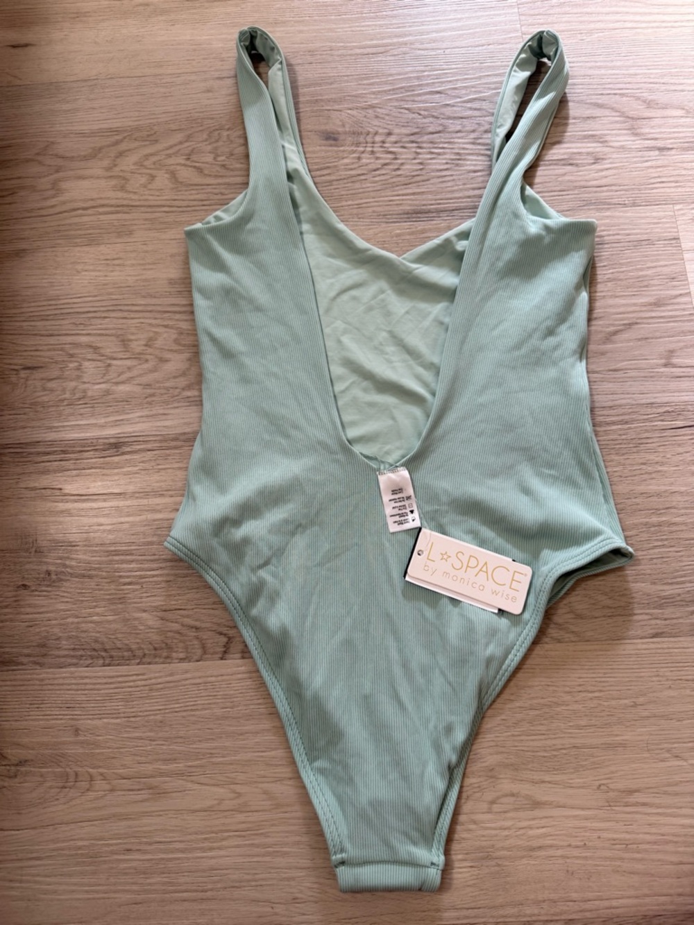 NWT L*Space Ridin’ High Ribbed Arizona One Piece Bathing Suit Green Sz 10 $169 - Picture 5 of 7
